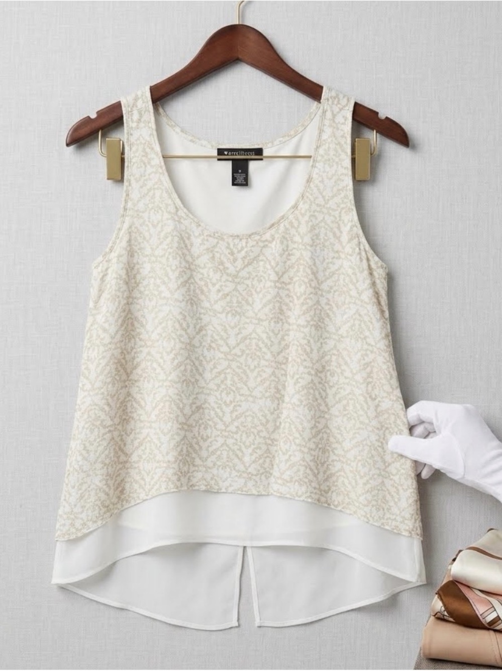 Warehouse Cream Layered Sleeveless Camisole